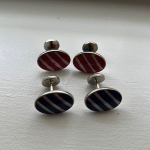 Double Set of Enamel Cufflinks EUC